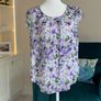 Ladies Lilac and Green Floral Print Blouse from Apricot Image 4