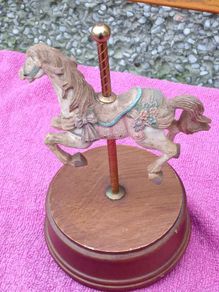 Vintage Music Horse Carousel, leg missing