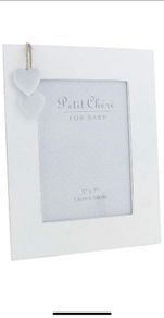 Petit Cheri Baby Collection 5" X 7" frame with hearts - Blue