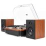 Record Player Teak Finish with Speakers Image 10