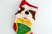 Pre Owned "Santa's Favourite Dog" Plush Christmas Stocking