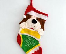 Pre Owned "Santa's Favourite Dog" Plush Christmas Stocking