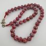 Antique Venetian Style Blue Eyes Red Glass & venetian WhiteHeart Glass Beads Necklace Image 2