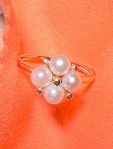 14K/ 14ct Yellow Gold Pearl Cluster Ring