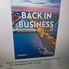 Leaving Certificate - Back in Business and Activity Book. By Gavin Duffy.  Brand new