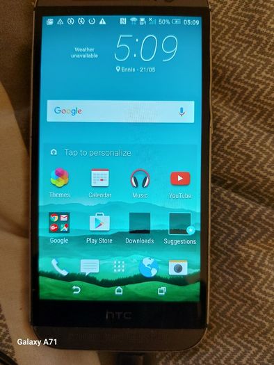 HTC One-M8, 1.8GB Ram, 16GB HDD, O2 network I think, working fine, Does show wear