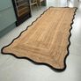Handwoven jute runner with black scallop edge Image 3