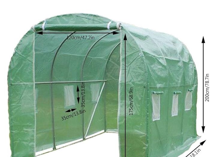 Polytunnel Greenhouse 3x2x2m  Poly Tunnels Gardening Walk In Pollytunnel Tent with Steel Frame