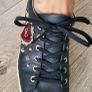 Dolce Gabbana Black Leather Embellished Flat Trainers Sz 7UK (Rrp 350 New) Image 4