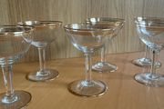 Vintage Gold Ring Champagne Coupe Glasses