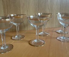 Vintage Gold Ring Champagne Coupe Glasses