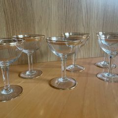 Vintage Gold Ring Champagne Coupe Glasses
