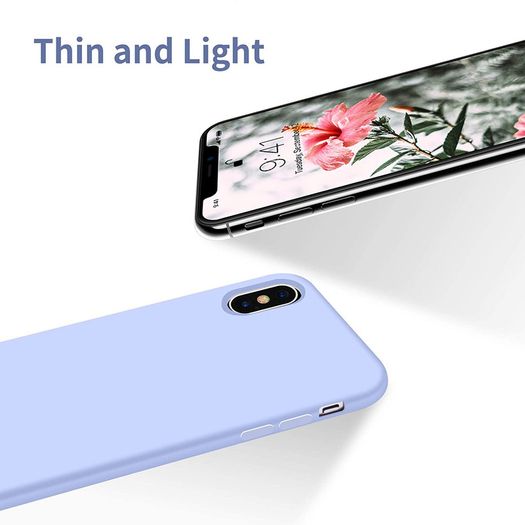 Liquid Silicone Case For iPhone XS Max Luxury Thin ShockProof Soft Phone Cover Purple - FHT4IPXSMLK