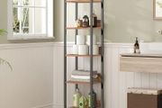 Bookshelf, 5-Tier Bookcase, Standing Book Shelf for Small Space, Storage Shelf Organizer, for Living Room, Bedroom, Study, Balcony, Rustic Brown and Black