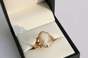 Antique 9ct Yellow Gold Carved Shell Cameo Ring