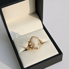 Antique 9ct Yellow Gold Carved Shell Cameo Ring