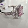 Ring - Pink & White Sapphire Crystal Gemstone Image 4
