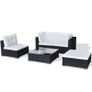 5 Piece Garden Lounge Set with Cushions Poly Rattan Black (FREE SHIPPING) Image 6