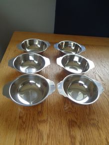 Stainless Steel Soup Bowls x 6 for Sale