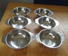 Stainless Steel Soup Bowls x 6 for Sale