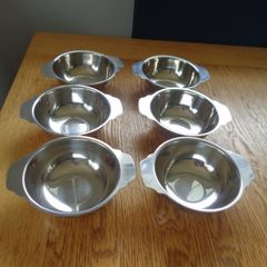 Stainless Steel Soup Bowls x 6 for Sale