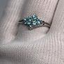 Sterling silver ring with Blue Apatite and Natural Zircon. Image 7
