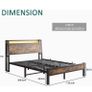 Double Size Bed Frame with Charging Station and LED Lights Image 7