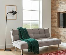 Grey Velvet 3Seater Sofa Bed - Free Delivery