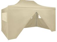main image for ad Foldable Tent Pop-Up with 4 Side Walls 3x4.5 m Cream White