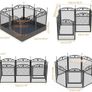 Dog Playpen, Large Heavy Duty Indoor/Outdoor Pet Whelping Pen Box with Waterproof Fertility Mat, Black (126x126x80cm) Image 2