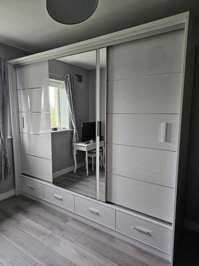 Sliding Doors Wardrobe S 253cm LED - White
