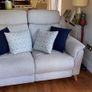 New 2-seater electric reclining sofa in beech wood and woven cotton Image 4