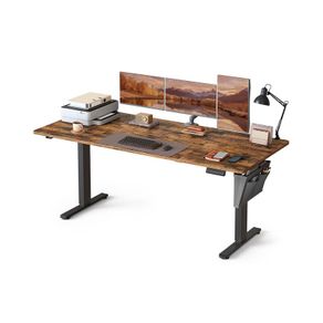 Electric Height Adjustable Desk 180 x 80 cm XL Vintage Brown