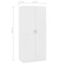 Wardrobe White 90x52x200 cm Chipboard Image 8