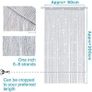 Silver String Door Curtains Panel, Fly Screen Curtain,Doorways Divider for Window DecorativeSilver 90x200cm Silver Image 2