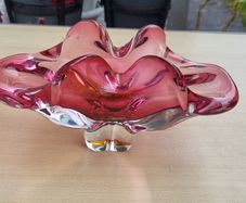 Czech Art Glass Bowl by Josef Hospodka, Chribska Glasswork, 1960