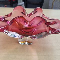 Czech Art Glass Bowl by Josef Hospodka, Chribska Glasswork, 1960