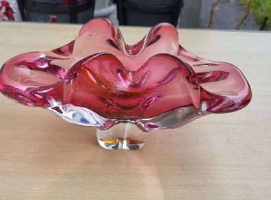 Czech Art Glass Bowl by Josef Hospodka, Chribska Glasswork, 1960