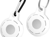 Airtag Case/Airtag Keychain Full Protection Airtag Holder Accessories - 2 Pack (White)