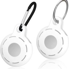 Airtag Case/Airtag Keychain Full Protection Airtag Holder Accessories - 2 Pack (White)
