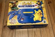 Nintendo 64 blue pokemon pikachu console