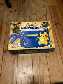 Nintendo 64 blue pokemon pikachu console