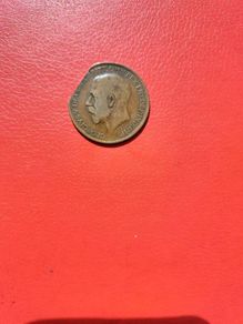 1921 George V Penny with Clipped Planchet Error