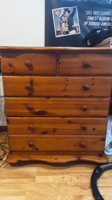 Pine 6 Drawer Chest of Drawers Solid Wood Great Condition