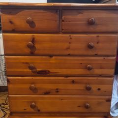 Pine 6 Drawer Chest of Drawers Solid Wood Great Condition