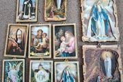 Ten Catholic Italian 3D pictures plaques, Religious devotional items, Our Lady Padre Pio