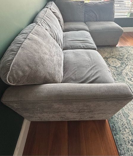 Grey Corner Sofa with Footstool (Harvey Norman Fantasia)