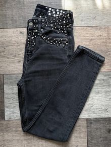 Kooples Lizzy Skinny jeans Size 25/Uk6 Black Studded