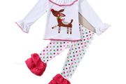 Polka Dot Reindeer Tunic and Legging Christmas Outfit