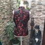 Black and Red silk Sleeveless Oriental Top Small Image 5